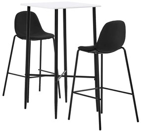 vidaXL 3 pcs conjunto de bar tecido preto
