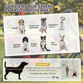 Atrelado de Bicicleta para Cão 2-em-1, 160 x 71 x 101 cm, Com Suspensão, Vermelho