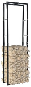 286284 vidaXL Suporte para lenha 60x25x200 cm aço preto