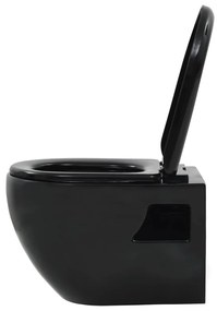 Sanita de pendurar na parede com cisterna oculta cerâmica preto