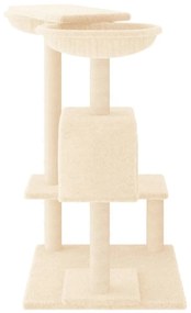 Árvore para gatos c/ postes arranhadores 82 cm cor creme