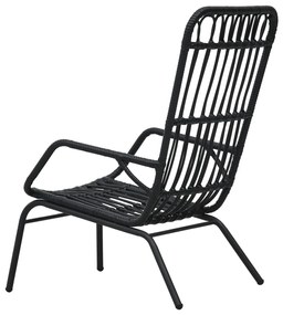Cadeira de jardim vime PE preto