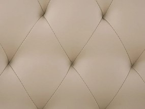 Cama de casal em pele sintética creme 160 x 200 cm ESSONNE Beliani
