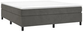 Estrutura de cama sem colchão 160x200 cm veludo cinzento-escuro