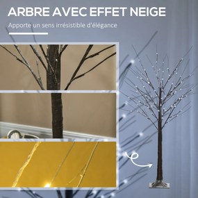 Árvore luminosa LED 150 cm decoração luminosa em branco frio - 96 LEDs - uso interior - decoração de Natal para o quarto e a casa, em castanho
