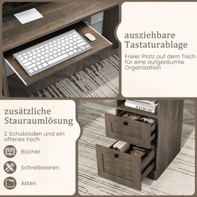 Armário de armazenamento de estante aberta de 3 níveis com 8 compartimentos - Natural