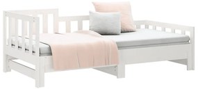 Sofá-cama de puxar 2x(80x200) cm pinho maciço branco