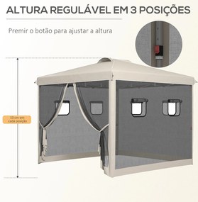 Tenda Dobrável 3x3 m Tenda de Jardim com Parede Lateral de Malha 6 Jan