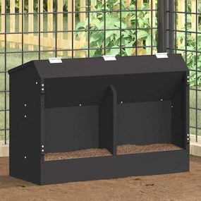 vidaXL Comedouro para Coelhos Preto 64.5 x 25.5 x 45.5 cm
