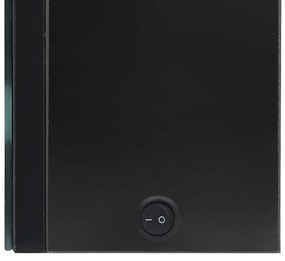 Armário espelhado casa de banho LED 89x14x62 cm preto brilhante