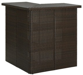 8 pcs conjunto de bar p/ jardim com almofadões vime PE castanho
