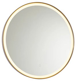 Espelho de banheiro ouro rosa 70 cm com LED com dimmer de toque - Miral Moderno