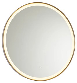 Espelho de casa de banho dourado rosa 70 cm com LED e dimmer tátil - Miral Moderno