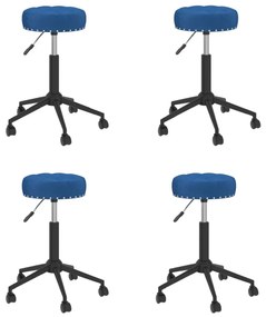 Cadeiras de jantar giratórias 4 pcs veludo azul