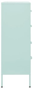 Cómoda/aparador com gavetas aço 80x35x101,5 cm verde-hortelã