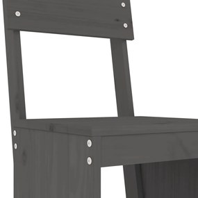 Cadeiras de bar 2 pcs 40x48,5x115,5 cm pinho maciço cinzento