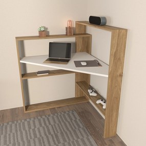 Secretária Kelly – Nogueira/Branco – 93,6 cm x 114 cm