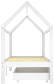 Cama para crianças c/ gavetas 90x200 cm pinho maciço branco