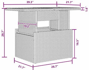 Conjunto de Jantar de Jardim de 7 Peças com Almofadas Pretas de Rattan