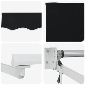 Toldo Retrátil Automático vidaXL Preto 400x300 cm