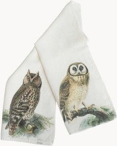 Panos de cozinha em linho Owl & Eagle-Owl, conjunto de 2