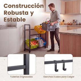 Estante para Caixas de Bebidas, 72,5 x 32 x 89,5 cm, 4 Rodas Giratórias, Preto