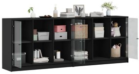 Estante c/ portas 204x37x75 cm derivados de madeira preto