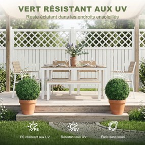 Conjunto de 2 bolas artificiais (VASOS NÃO INCLUIDOS), resistentes aos raios UV, 42 cm, para decoração interior/exterior verdes