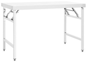 326158 vidaXL Mesa de trabalho de cozinha dobrável 120x60x80cm aço inoxidável