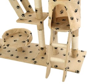 Árvore para gatos c/ postes arranhadores sisal 230-250 cm bege