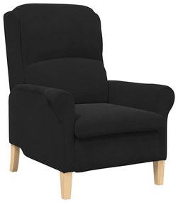 Poltrona Preta Preto Standard Tecido, Madeira