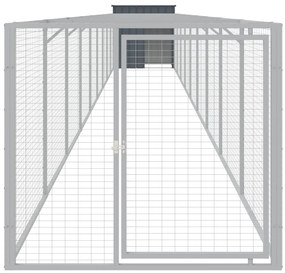 Casota p/ cães c/ parque 110x1017x110cm aço galvaniz. antracite