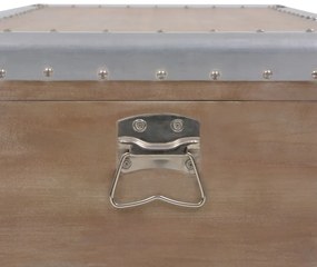 Caixa de arrumação madeira de abeto maciça 91x52x40 cm castanho