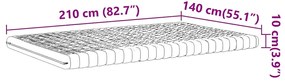 Colchão de espuma 140x210 cm 7 zonas dureza 20 ILD branco