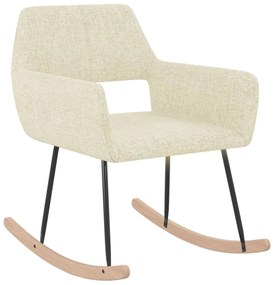 vidaXL Cadeira de baloiço tecido cor creme