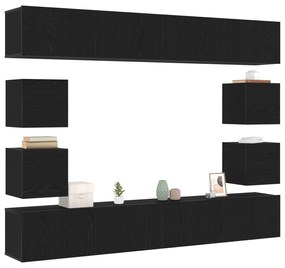 Conjunto de armários para TV vidaXL de 6 peças em carvalho preto monta