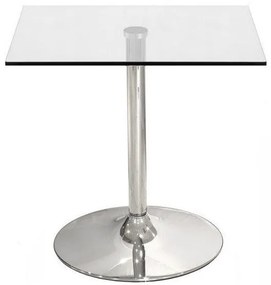 Mesa BERNIE  – 80x80x73 cm – Vidro Temperado e Estrutura Cromada
