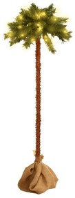 347635 vidaXL Palmeira artificial com LEDs 210 cm