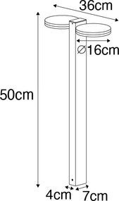 Candeeiro de pé exterior castanho ferrugem 50 cm com LED 2 luzes IP44 - Esmee