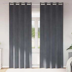 vidaXL Cortinas opacas 2 pcs Cinzento-claro 140 x 245 cm Veludo