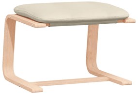 Cadeira de descanso com banco p/ pés tecido cor creme