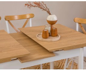 Conjunto de Mesa de Jantar Extensível Oliver – Branco – Mesa: 120x77x7