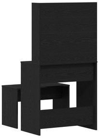 Conjunto de Tocador vidaXL Carvalho Preto Madeira de Engenharia, Tocad