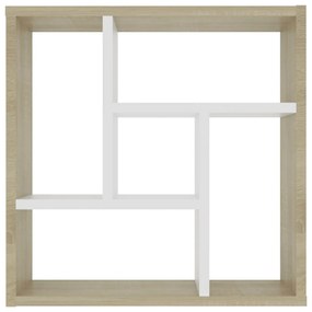 Prateleira parede 45,1x16x45,1cm contraplacado branco/carvalho
