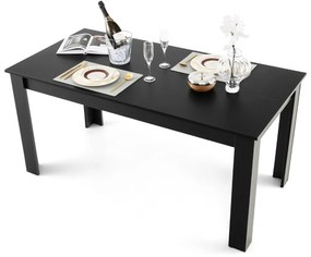 Mesa de jantar retangular extensível com pernas em L robustas 160 x 80 x 76 cm Preto