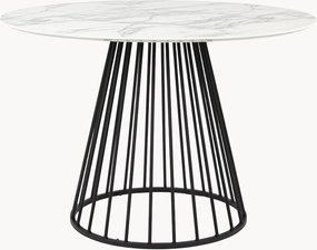 Mesa de jantar redonda com tampo efeito mármore Floris, Ø 110 cm
