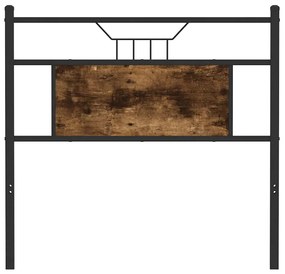 Cabeceira de cama 75cm derivados de madeira/aço carvalho fumado