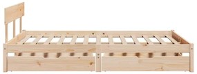 Cama sem colchão 140x190 cm madeira de pinho maciça