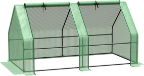 Outsunny Estufa de Jardim Terraço 180x90x90 cm Tipo Casa Tubo de Aço com 2 Janelas Estufa Pequena para Cultivo de Plantas Verde | Aosom Portugal