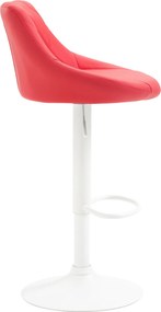 Banco de bar Lazio em couro sintético vermelho